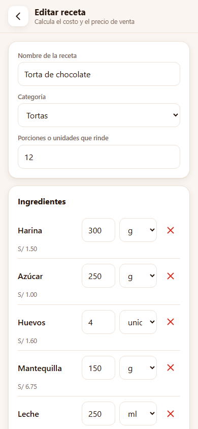 Captura 2 de Costo Justo
